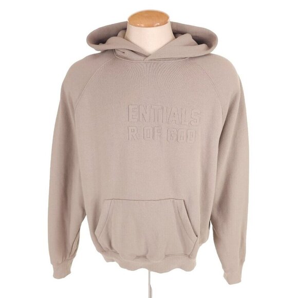 Fear Of God Essentials Cotton-Blend Hoodie Size M Mens Beige AS-IS - Picture 1 of 12